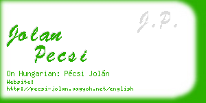 jolan pecsi business card