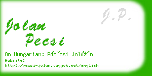 jolan pecsi business card